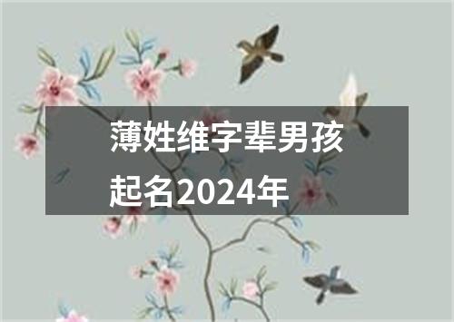 薄姓维字辈男孩起名2024年