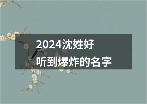 2024沈姓好听到爆炸的名字