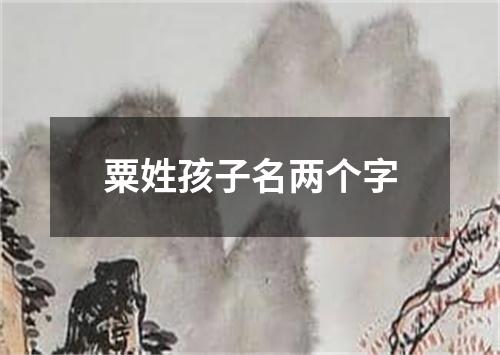 粟姓孩子名两个字