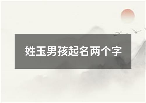 姓玉男孩起名两个字