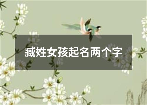 臧姓女孩起名两个字