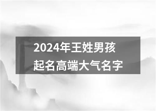 2024年王姓男孩起名高端大气名字