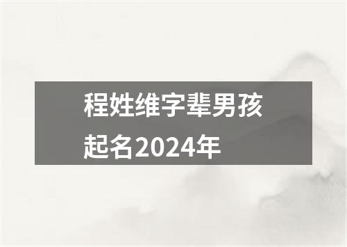 程姓维字辈男孩起名2024年