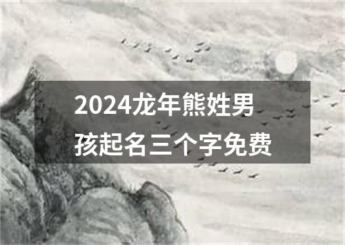 2024龙年熊姓男孩起名三个字免费