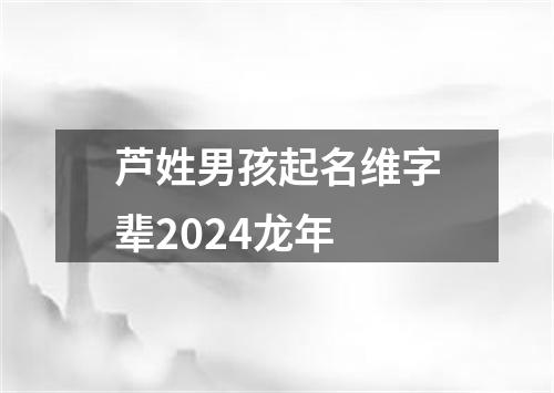 芦姓男孩起名维字辈2024龙年