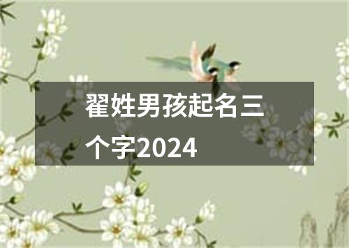 翟姓男孩起名三个字2024