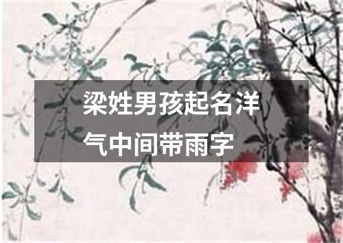 梁姓男孩起名洋气中间带雨字