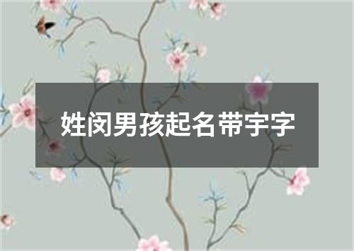 姓闵男孩起名带宇字