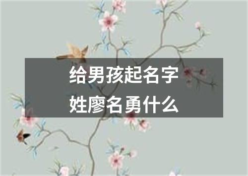 给男孩起名字姓廖名勇什么