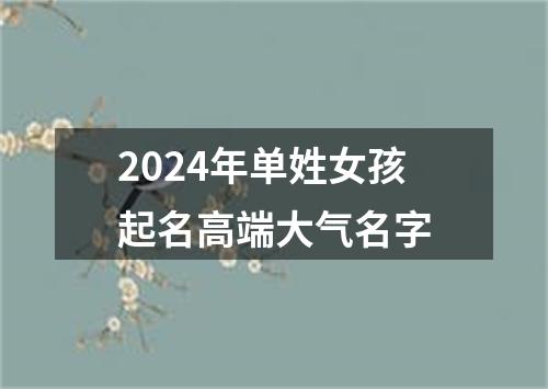 2024年单姓女孩起名高端大气名字