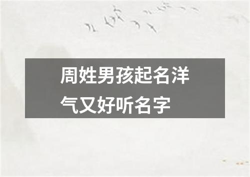 周姓男孩起名洋气又好听名字