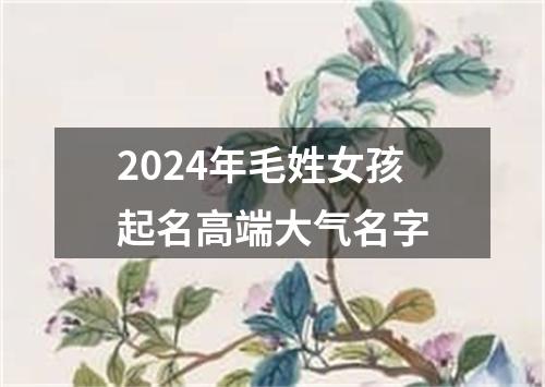 2024年毛姓女孩起名高端大气名字