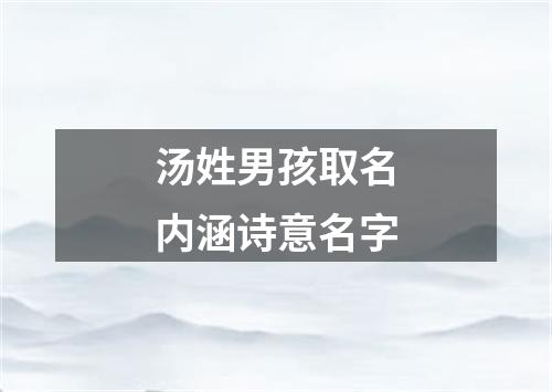 汤姓男孩取名内涵诗意名字