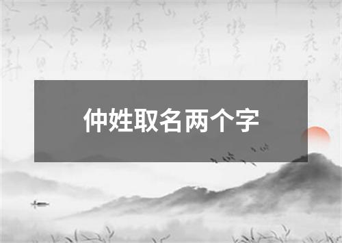 仲姓取名两个字