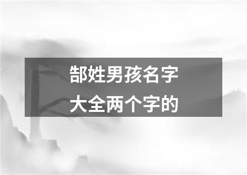 郜姓男孩名字大全两个字的