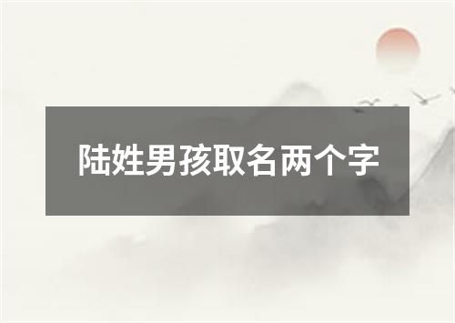 陆姓男孩取名两个字