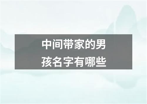 中间带家的男孩名字有哪些