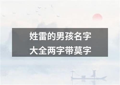 姓雷的男孩名字大全两字带莫字