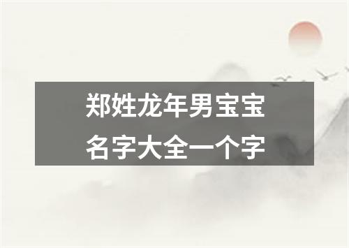 郑姓龙年男宝宝名字大全一个字