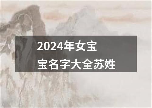 2024年女宝宝名字大全苏姓