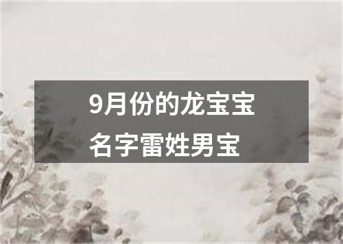 9月份的龙宝宝名字雷姓男宝