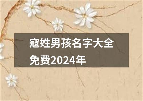 寇姓男孩名字大全免费2024年