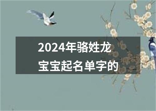 2024年骆姓龙宝宝起名单字的