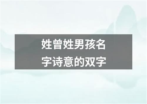 姓曾姓男孩名字诗意的双字