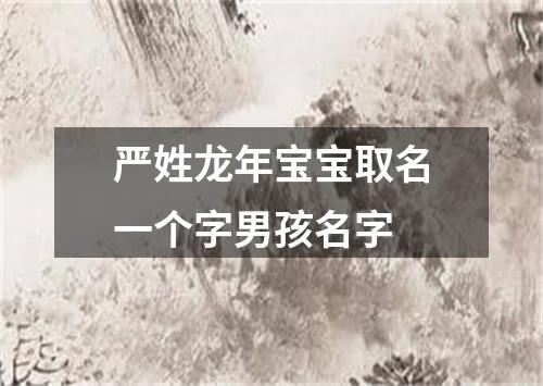 严姓龙年宝宝取名一个字男孩名字