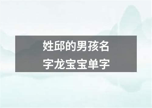 姓邱的男孩名字龙宝宝单字