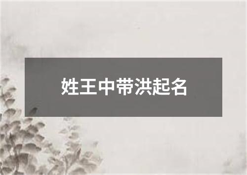 姓王中带洪起名