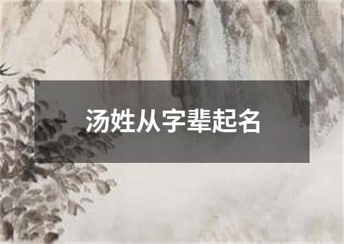 汤姓从字辈起名