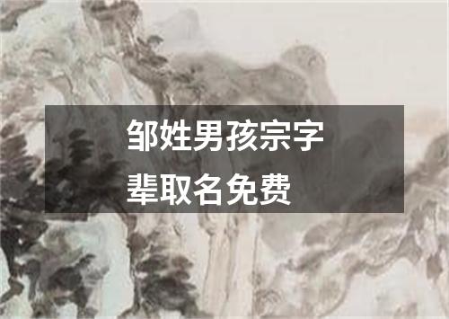 邹姓男孩宗字辈取名免费