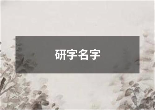 研字名字