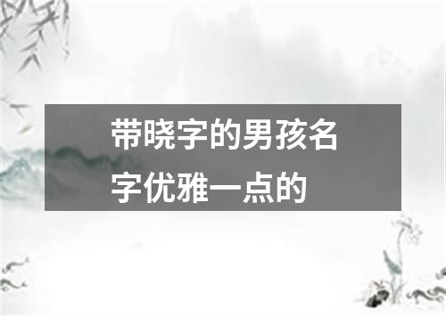 带晓字的男孩名字优雅一点的