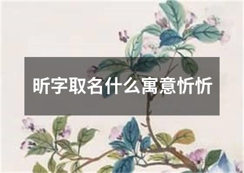 昕字取名什么寓意忻忻