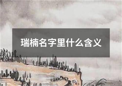 瑞楠名字里什么含义