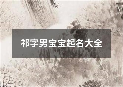 祁字男宝宝起名大全