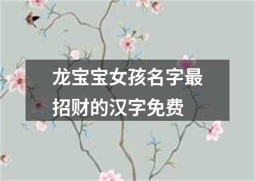 龙宝宝女孩名字最招财的汉字免费