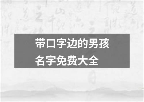 带口字边的男孩名字免费大全