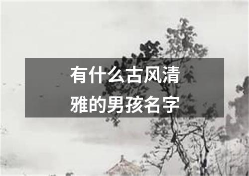 有什么古风清雅的男孩名字