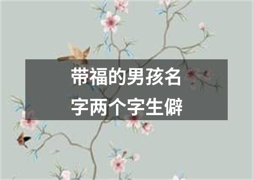 带福的男孩名字两个字生僻