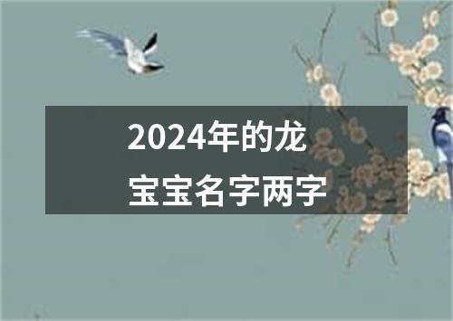 2024年的龙宝宝名字两字