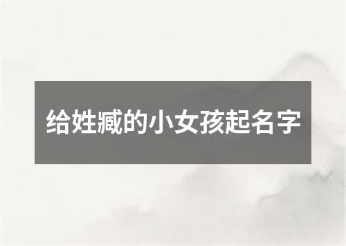 给姓臧的小女孩起名字