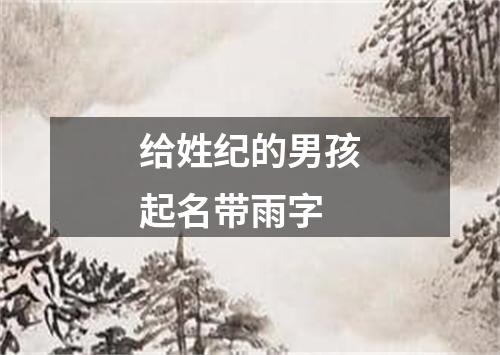 给姓纪的男孩起名带雨字