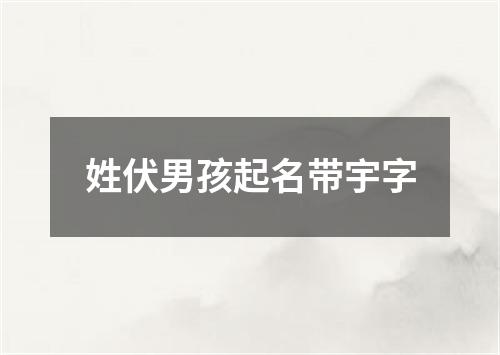 姓伏男孩起名带宇字