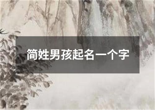 简姓男孩起名一个字