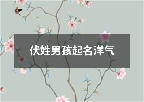 伏姓男孩起名洋气