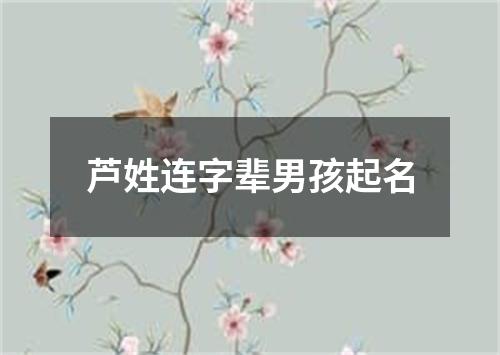 芦姓连字辈男孩起名