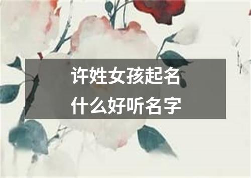 许姓女孩起名什么好听名字